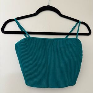 Teal Ribbed Women's Top Aritzia